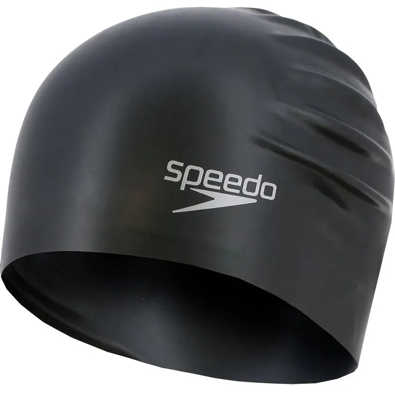 Speedo Plain Moulded Silicone Cap Black